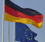 Vlag Duitsland en vlag Europa