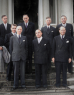 Nieuwe ministers kabinet-Drees III - Achterste rij v.l.n.r.: De Bruijn, Zijlstra, Kernkamp, Algera en Witte. Voorste rij v.l.n.r.: Suurhoff, Donker, Van de Kieft, Cals, Beyen en Luns.